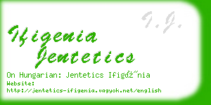 ifigenia jentetics business card